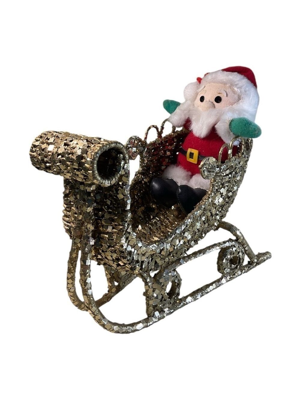 Christmas Decor Santa’s Sleigh Gold glitter